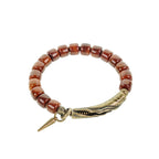 Fortune Jewel Bone Beads Copper Cone Pendant Strength Bracelet