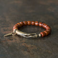 Fortune Jewel Bone Beads Copper Cone Pendant Strength Bracelet