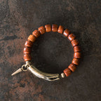 Fortune Jewel Bone Beads Copper Cone Pendant Strength Bracelet