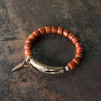 Fortune Jewel Bone Beads Copper Cone Pendant Strength Bracelet