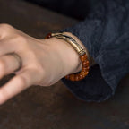 Fortune Jewel Bone Beads Copper Cone Pendant Strength Bracelet