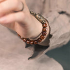 Fortune Jewel Bone Beads Dzi Shape Copper Cone Pendant Strength Bracelet
