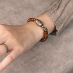 Fortune Jewel Bone Beads Dzi Shape Copper Cone Pendant Strength Bracelet