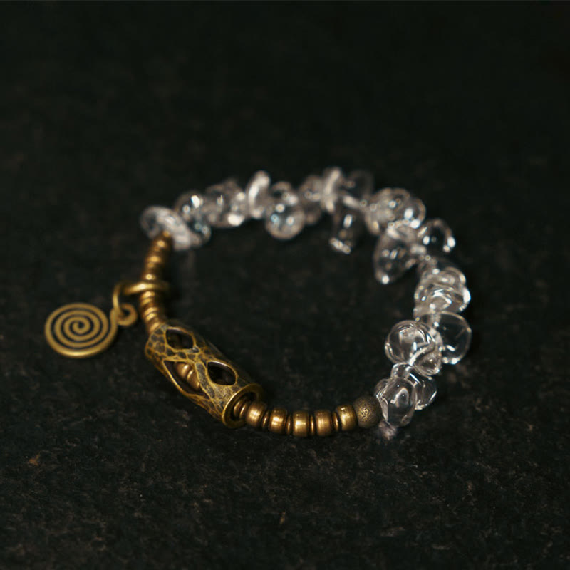 Fortune Jewel Irregular White Crystal Copper Clarity Bracelet