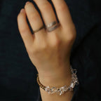 Fortune Jewel Irregular White Crystal Copper Clarity Bracelet