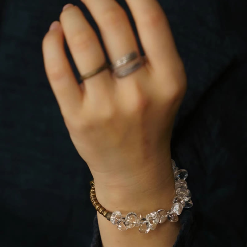 Fortune Jewel Irregular White Crystal Copper Clarity Bracelet