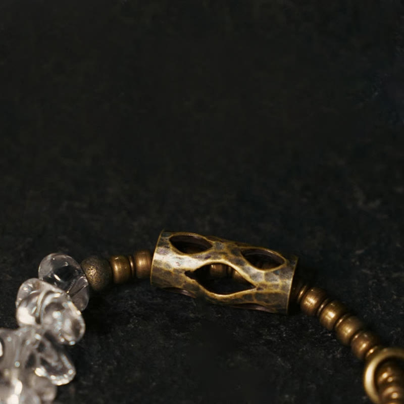 Fortune Jewel Irregular White Crystal Copper Clarity Bracelet