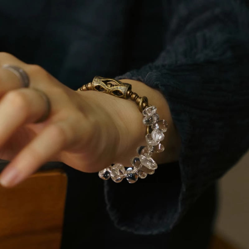 Fortune Jewel Irregular White Crystal Copper Clarity Bracelet