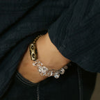 Fortune Jewel Irregular White Crystal Copper Clarity Bracelet