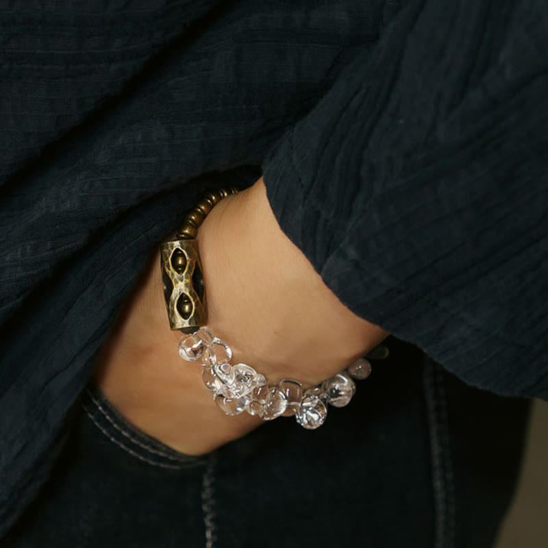 Fortune Jewel Irregular White Crystal Copper Clarity Bracelet