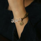 Fortune Jewel Irregular White Crystal Copper Clarity Bracelet