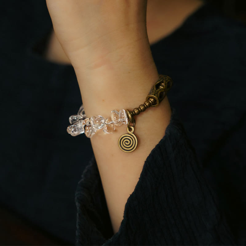 Fortune Jewel Irregular White Crystal Copper Clarity Bracelet