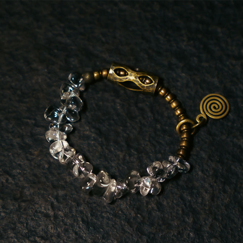 Fortune Jewel Irregular White Crystal Copper Clarity Bracelet