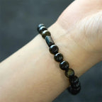 Buddha Stones "All the best for Luck and Confidence" Obsidian Bracelet Includes Gift Message Card Fortune Jewel