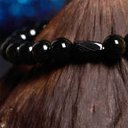 Buddha Stones "All the best for Luck and Confidence" Obsidian Bracelet Includes Gift Message Card Fortune Jewel