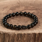 Fortune Jewel Gold Sheen Obsidian Black Tourmaline Wealth Bracelet