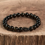 Buddha Stones "All the best for Luck and Confidence" Obsidian Bracelet Includes Gift Message Card Fortune Jewel