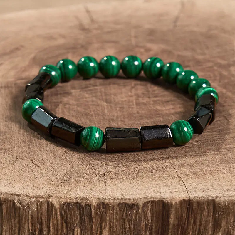 Fortune Jewel "May Peace and Power Walk Beside You" Malachite Bracelet Includes Gift Message Card Fortune Jewel