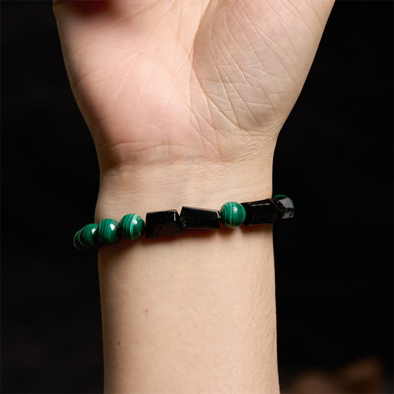 Fortune Jewel Malachite Black Tourmaline Purity Bracelet