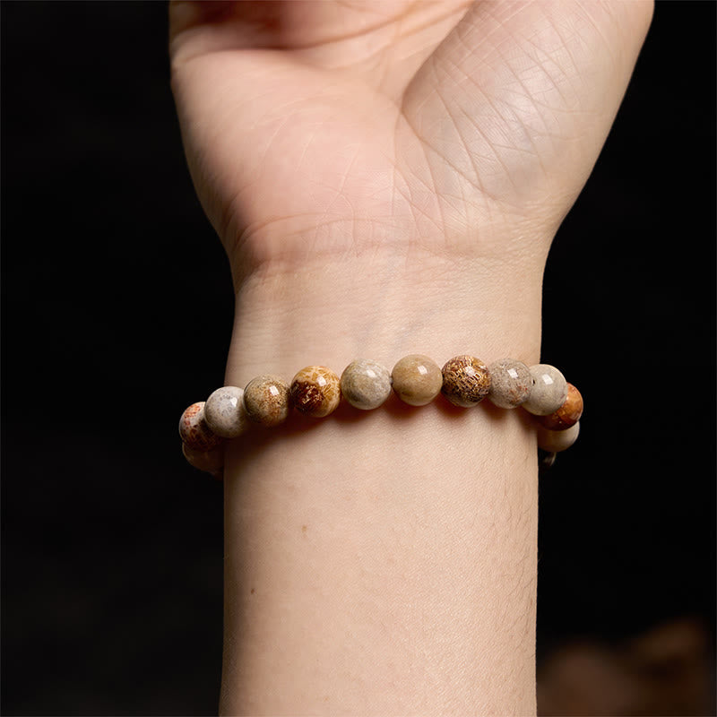 Fortune Jewel Fossil Coral Compassion Bracelet