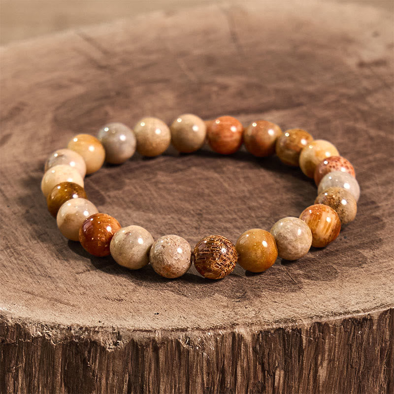 Fortune Jewel Fossil Coral Compassion Bracelet