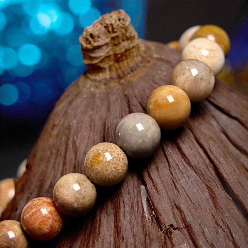 Fortune Jewel Fossil Coral Compassion Bracelet