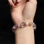 Fortune Jewel Amethyst Strawberry Quartz White Crystal Nine Tailed Fox Meditation Bracelet