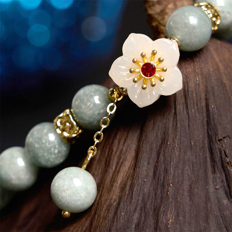 Fortune Jewel Jade Abundance Flower Bracelet