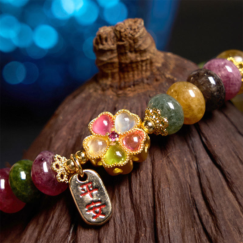 Fortune Jewel Tourmaline Jade Safe And Well Love Bracelet