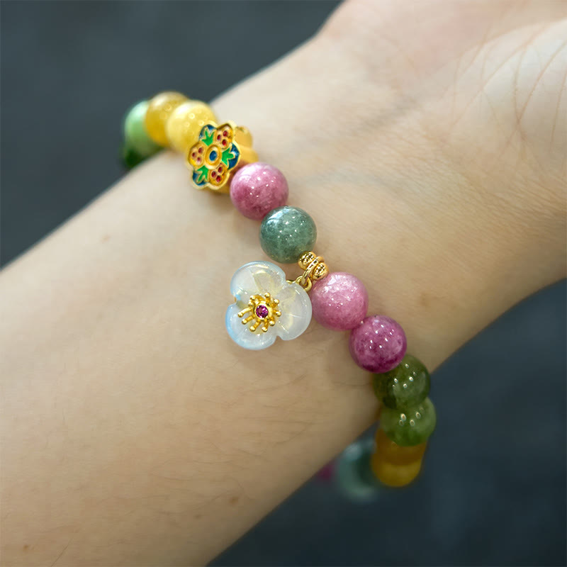 Fortune Jewel Tourmaline Wisdom Flower Bracelet