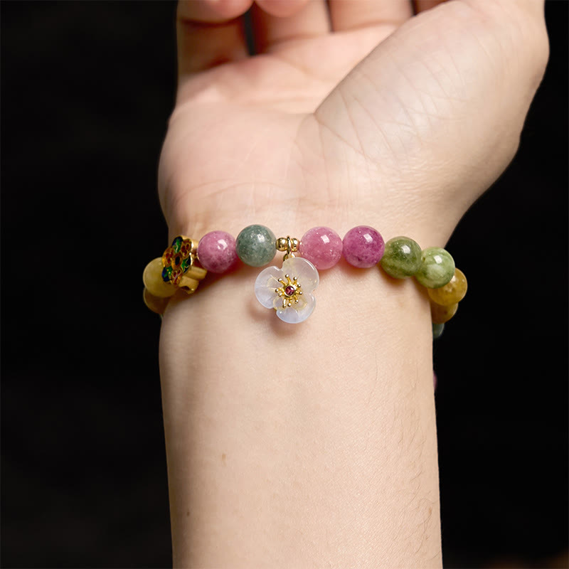 Fortune Jewel Tourmaline Wisdom Flower Bracelet