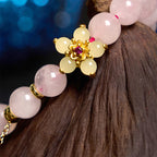 Fortune Jewel Pink Crystal Citrine Flower Warmth Bracelet