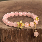Fortune Jewel Pink Crystal Citrine Flower Warmth Bracelet