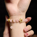 Fortune Jewel Pink Crystal Citrine Flower Warmth Bracelet