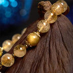Fortune Jewel Citrine Tiger Eye Flower Charm Generosity Bracelet