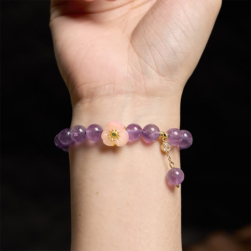 Fortune Jewel Amethyst Peach Blossom Fortune Meditation Bracelet