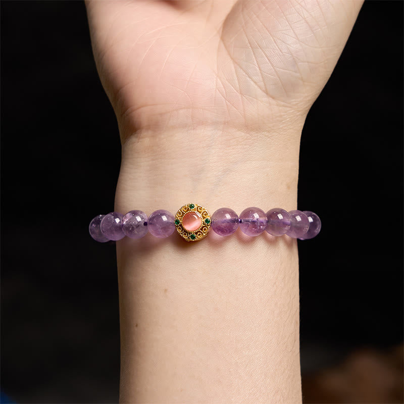 Fortune Jewel Amethyst Peach Blossom Fortune Meditation Bracelet