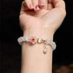 Fortune Jewel Chrysoberyl Cat's Eye Pink Flowers Support Bracelet