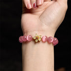 Fortune Jewel Cat's Eye Chrysoberyl Flower Love Bracelet