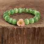 Fortune Jewel Cat's Eye Chrysoberyl Flower Love Bracelet