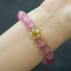 Fortune Jewel Cat's Eye Chrysoberyl Flower Love Bracelet