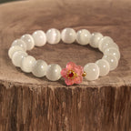 Fortune Jewel Cat's Eye Chrysoberyl Flower Love Bracelet