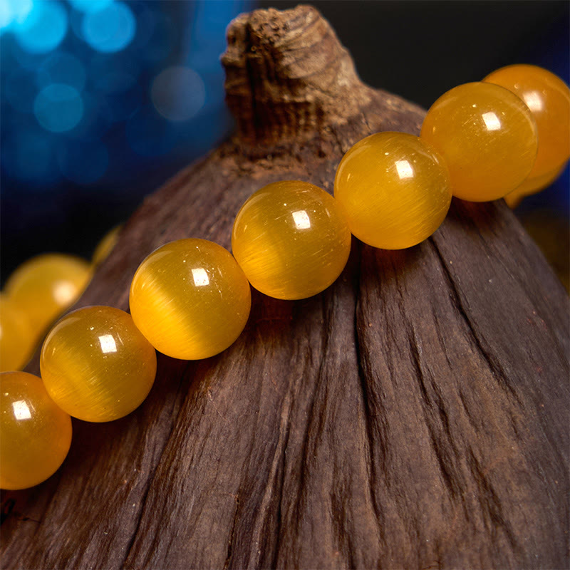 Fortune Jewel Cat's Eye Chrysoberyl Flower Love Bracelet