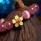 Fortune Jewel Cat's Eye Chrysoberyl Flower Love Bracelet