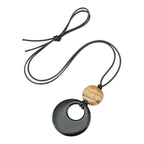 Fortune Jewel Black Obsidian Liuli Picture Stone Copper Fulfilment Necklace Pendant