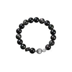 Fortune Jewel Black Obsidian Eagle's Eye Stone Gold Sheen Obsidian Tiger's Eye Strength Bracelet