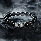 Fortune Jewel Black Obsidian Eagle's Eye Stone Gold Sheen Obsidian Tiger's Eye Strength Bracelet