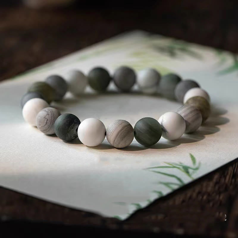 Fortune Jewel White Turquoise Picasso Jasper Green Calcite Blessing Bracelet