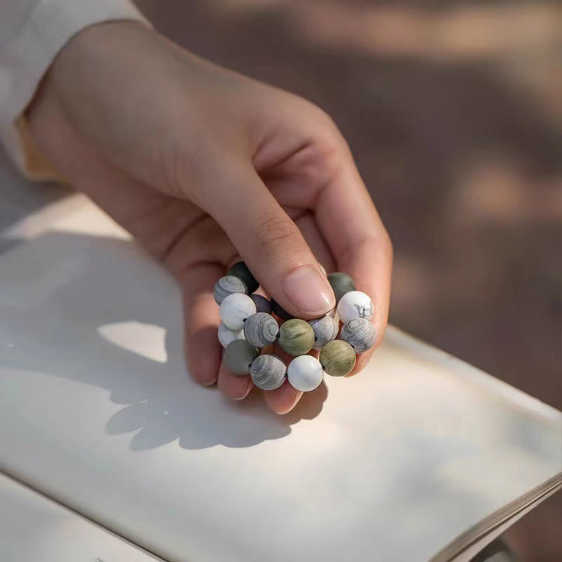 Fortune Jewel White Turquoise Picasso Jasper Green Calcite Blessing Bracelet
