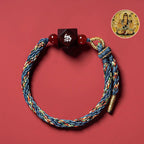 Fortune Jewel Chinese Zodiac Natal Buddha Small Leaf Red Sandalwood Red String Protection Bracelet